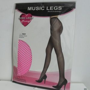 Music Legs Pink Fishnet Pantyhose NWT OS Halloween